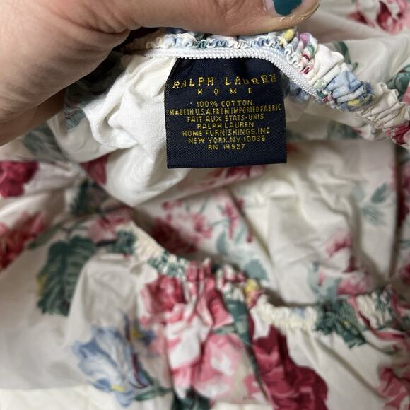 Vintage Ralph Lauren Lorraine Twin Size Fitted Sheet Cotton Pink Floral Romantic - Picture 6 of 6
